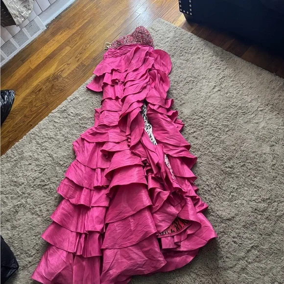 Tony Bowls Pink and Leopard Prom Dress - Picture 8 of 8
